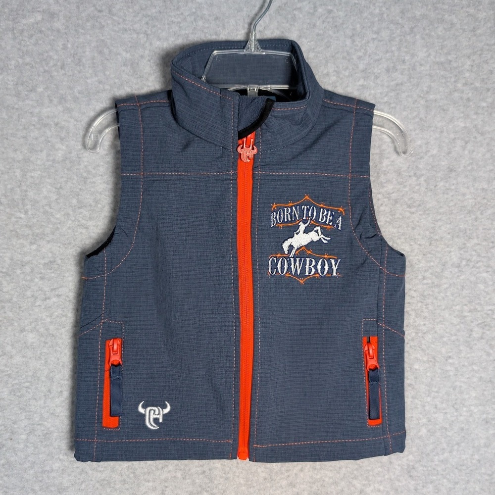 Cowboy Hardware Vest Boys 2T Born To Be A Cowboy‎ Softshell Zip Rodeo Western